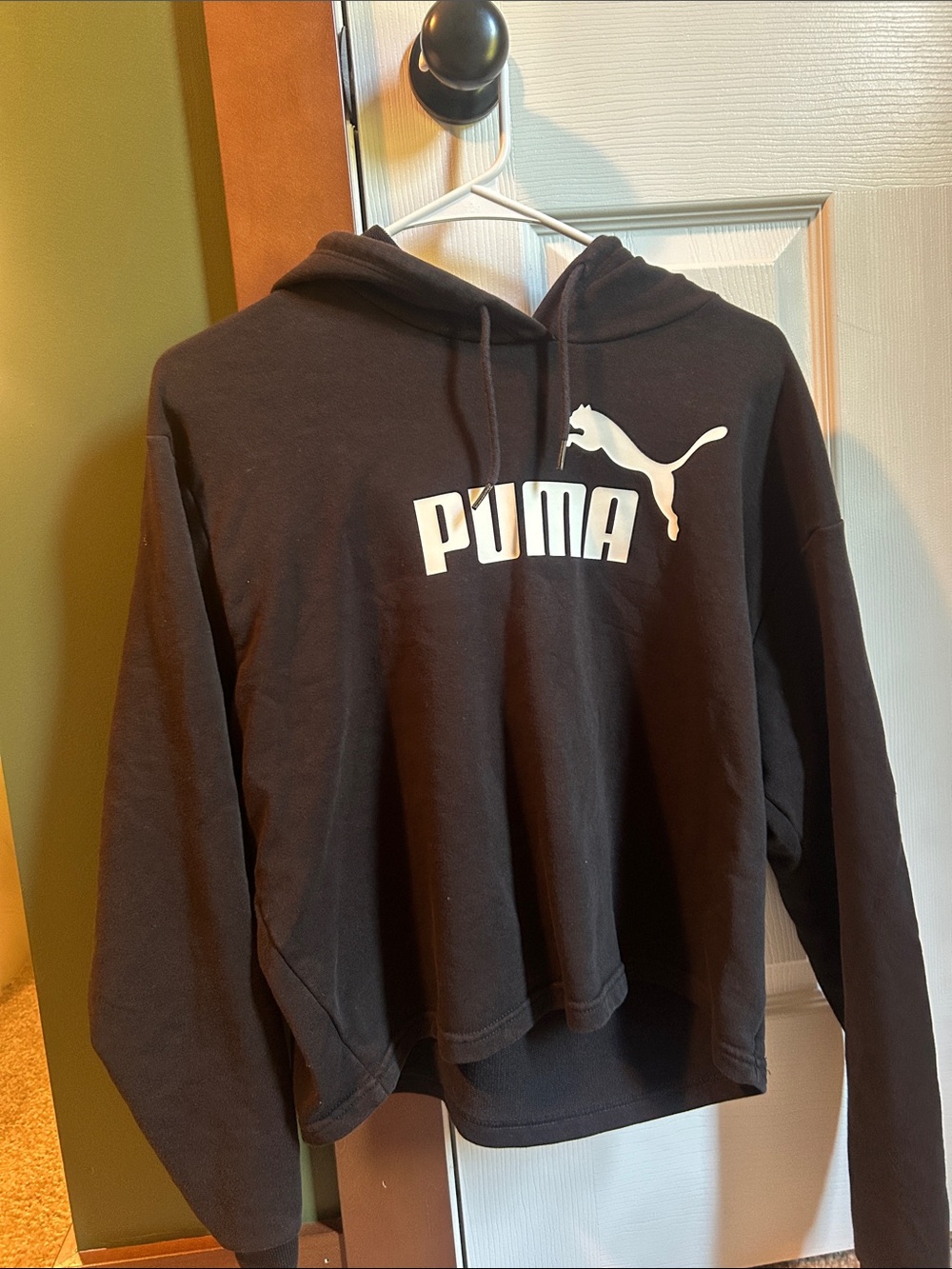 Puma Black Hoodie with White Puma Logo